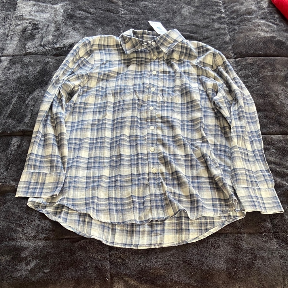 Primark Blue and Grey Plaid Shirt